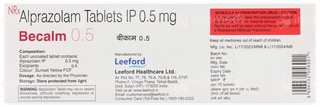 Becalm 0.5 Mg Tablet 15