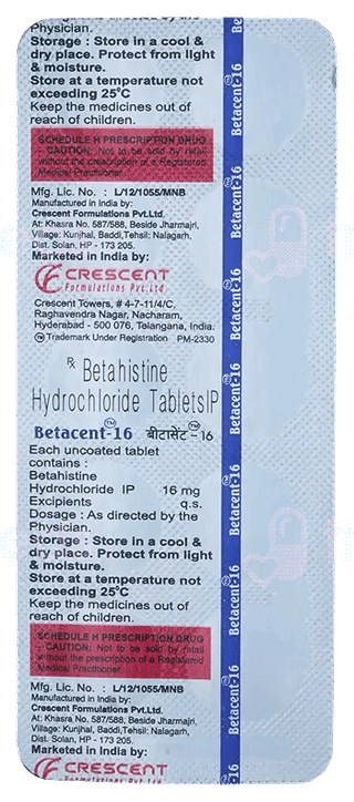 Betacent 16 Mg Tablet 10