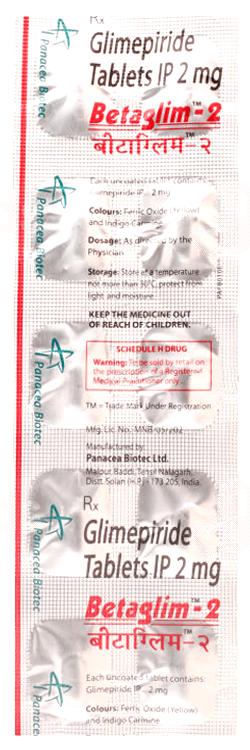 Betaglim 2 Mg Tablet 10