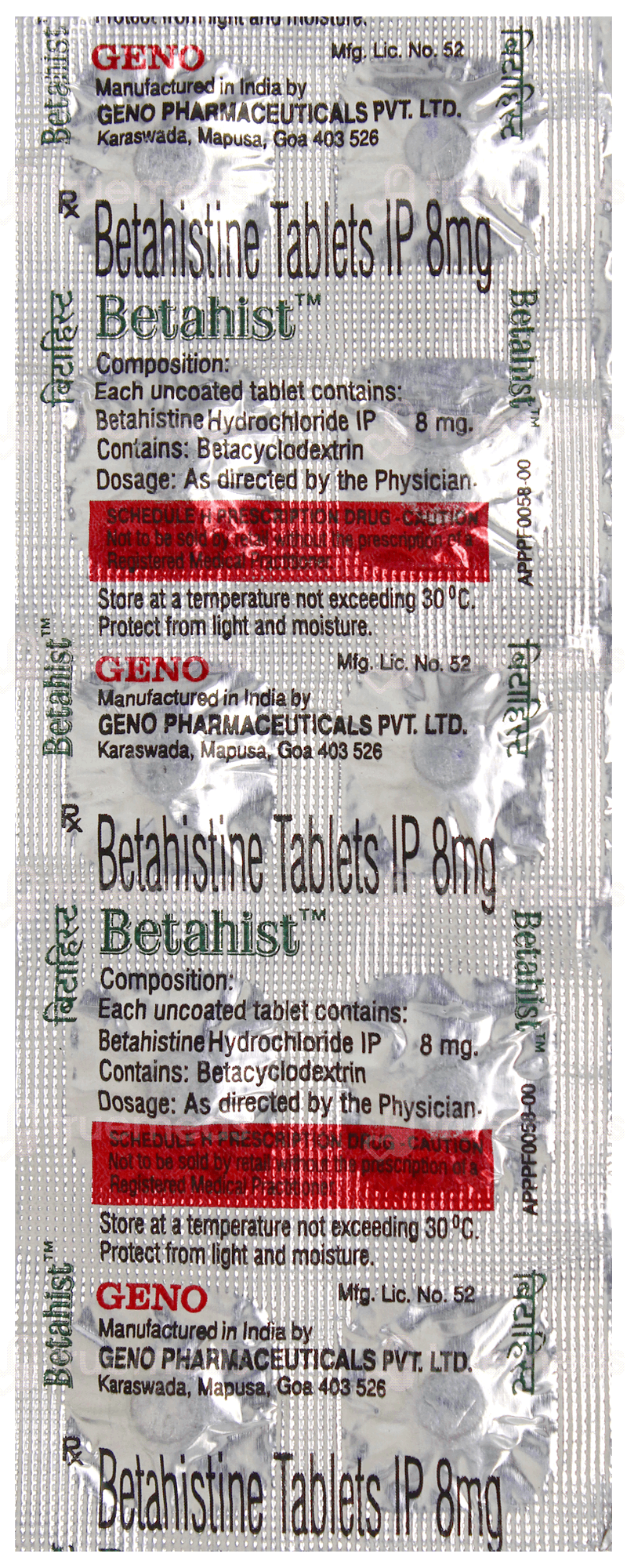 Betahist Tablet 10