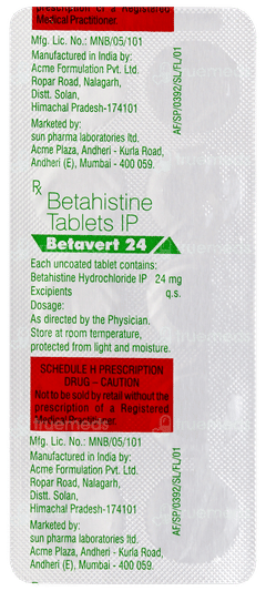 Betavert 24 Tablet 10 Betavert 24 Tablet 10