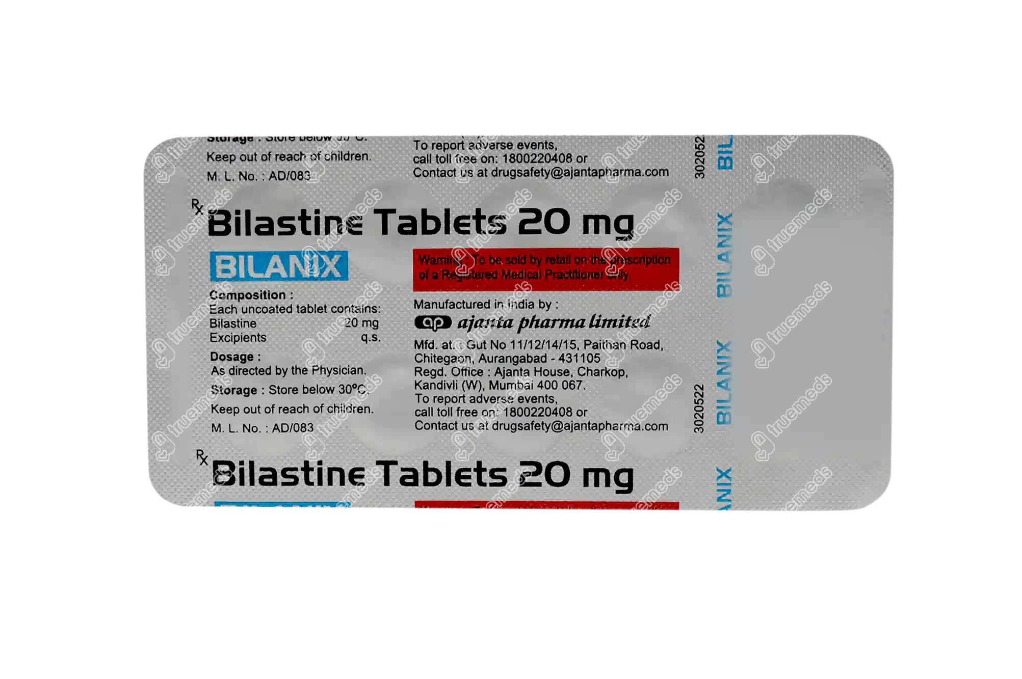 Bilanix 20 Mg Tablet 10 Uses Side Effects Dosage Price Truemeds
