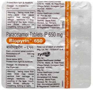 Biopyrin 650 MG Tablet 15