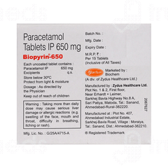 Biopyrin 650 MG Tablet 15