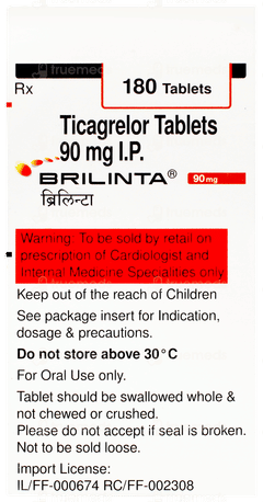 Brilinta 90mg Tablet 180