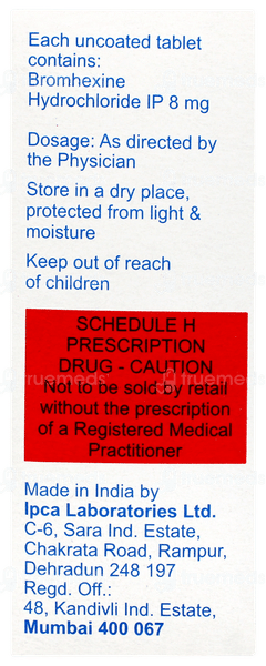 Bromhexine 8mg Tablet 10 Bromhexine 8mg Tablet 10