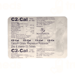 C2 Cal 1186 Mg/250iu/100mg/4mg Tablet 10