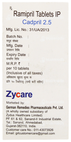 Cadpril 2.5 Tablet 10 Cadpril 2.5 Tablet 10