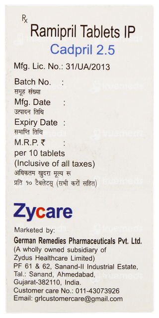 Cadpril 2.5 Tablet 10
