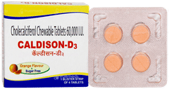 Caldison D3 Orange Flavour Sugar Free Chewable Tablet 4