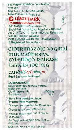 Candid V6 New Improved Vaginal Tablet 6 Candid V6 New Improved Vaginal Tablet 6