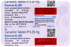 Carca 6.25 Tablet 15 Carca 6.25 Tablet 15