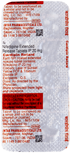 Cardipin Retard Tablet 10 Cardipin Retard Tablet 10
