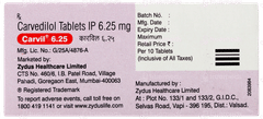 Carvil 6.25 Tablet 10 Carvil 6.25 Tablet 10