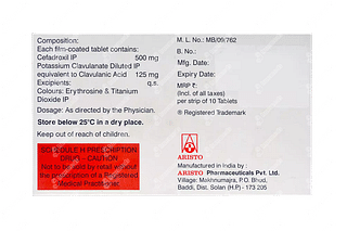 Cefadrox Cv 500/125 MG Tablet 10