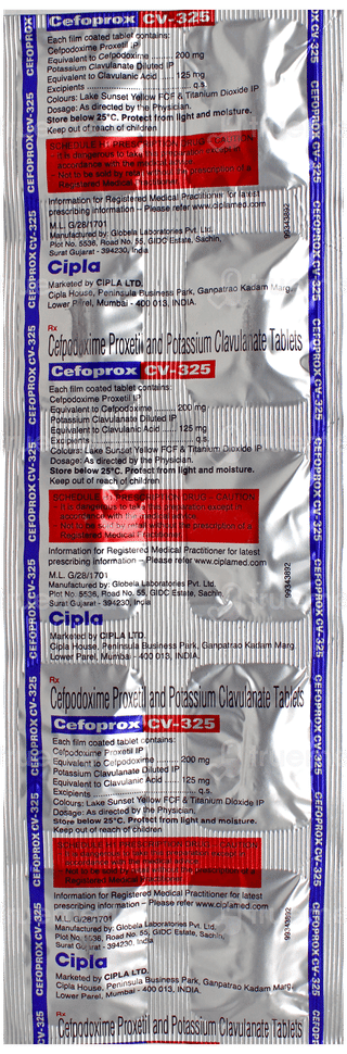 Cefoprox Cv 325 Tablet 10