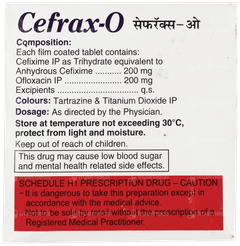 Cefrax O 200/200 MG Tablet 10 Cefrax O 200/200 MG Tablet 10