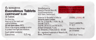 Certican 0.25 Tablet 10