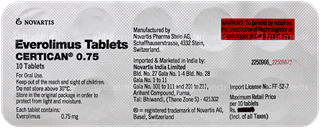Certican 0.75 Tablet 10