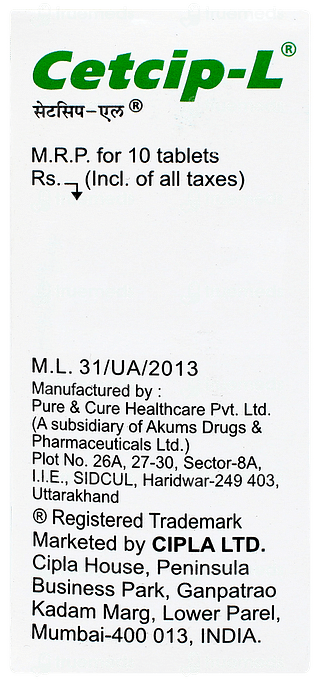 Cetcip L Tablet 10