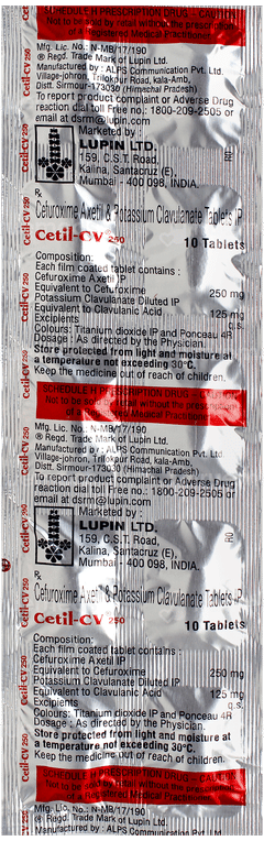 Cetil Cv 250 Tablet 10