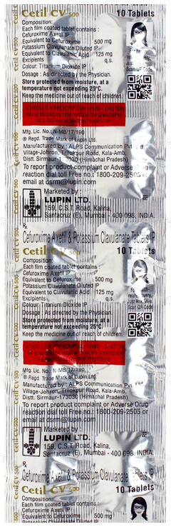 Cetil Cv 500 Tablet 10