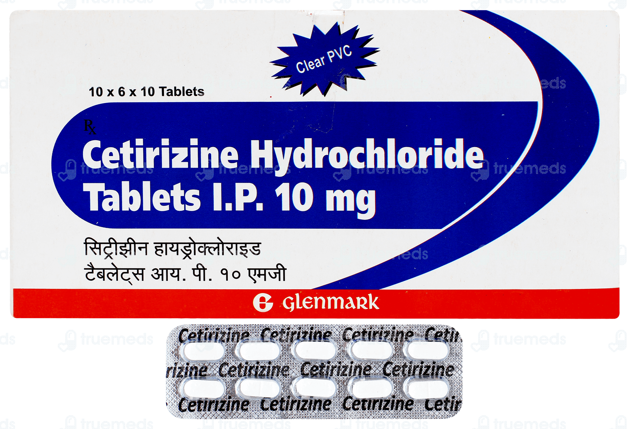 Glenmark Cetirizine 10mg allergy tablet TrueMed