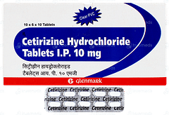 Glenmark Cetirizine 10mg Tablet 10