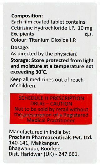 Glenmark Cetirizine 10mg Tablet 10