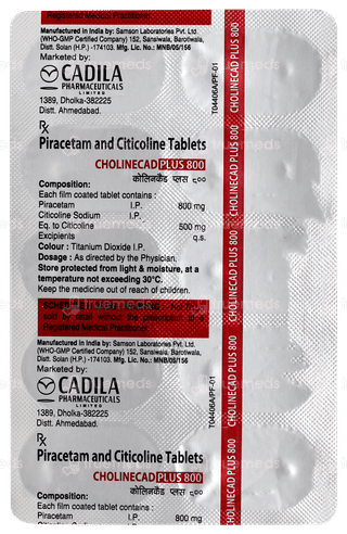 Cholinecad Plus 500/800mg Tablet 10