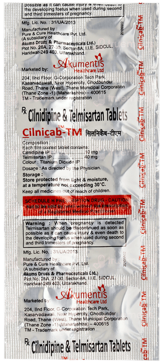 Cilnicab Tm Tablet 10