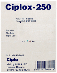 Ciplox 250 Tablet 10 Ciplox 250 Tablet 10