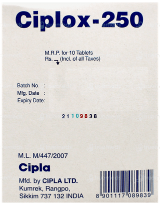 Ciplox 250 Tablet 10