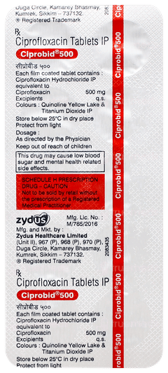 Ciprobid 500 Tablet 10 Ciprobid 500 Tablet 10