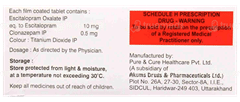 Citalin Forte 10/0.5 Mg Tablet 10