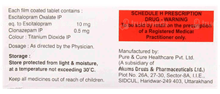 Citalin Forte 10/0.5 Mg Tablet 10
