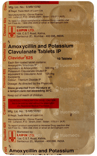 Clavidur 625 Tablet 10