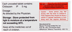 Clobium 5 Mg Tablet 10
