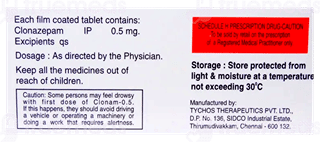 Clonam 0.5 Mg Tablet 10
