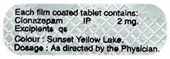 Clonam 2 Mg Tablet 10