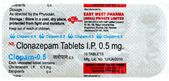 Clopam 0.5 Mg Tablet 10