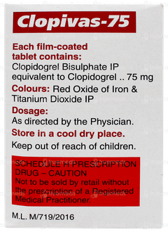Clopivas 75 Tablet 15 Clopivas 75 Tablet 15
