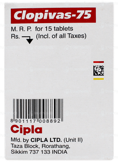 Clopivas 75 Tablet 15 Clopivas 75 Tablet 15