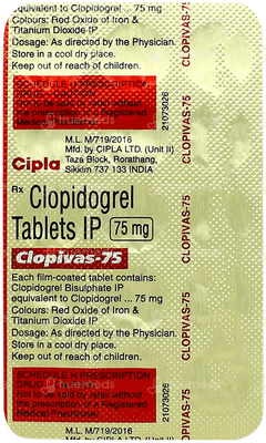 Clopivas 75 Tablet 15 Clopivas 75 Tablet 15