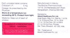 Clozam 5 Tablet 10