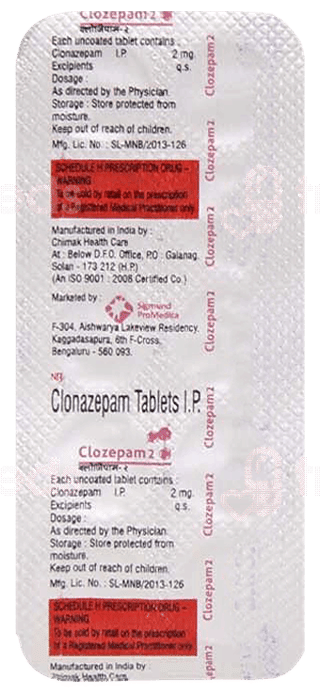 Clozepam 2 Mg Tablet 10