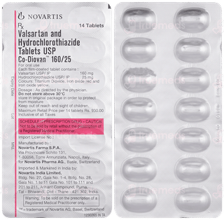 Co Diovan 160/25 Tablet 14