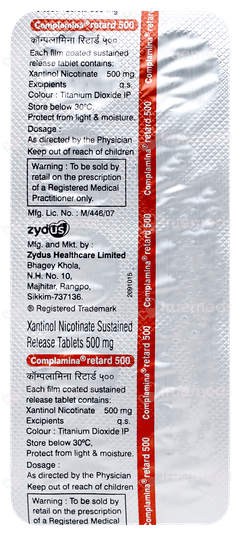 Complamina Retard 500 Tablet 10 Complamina Retard 500 Tablet 10