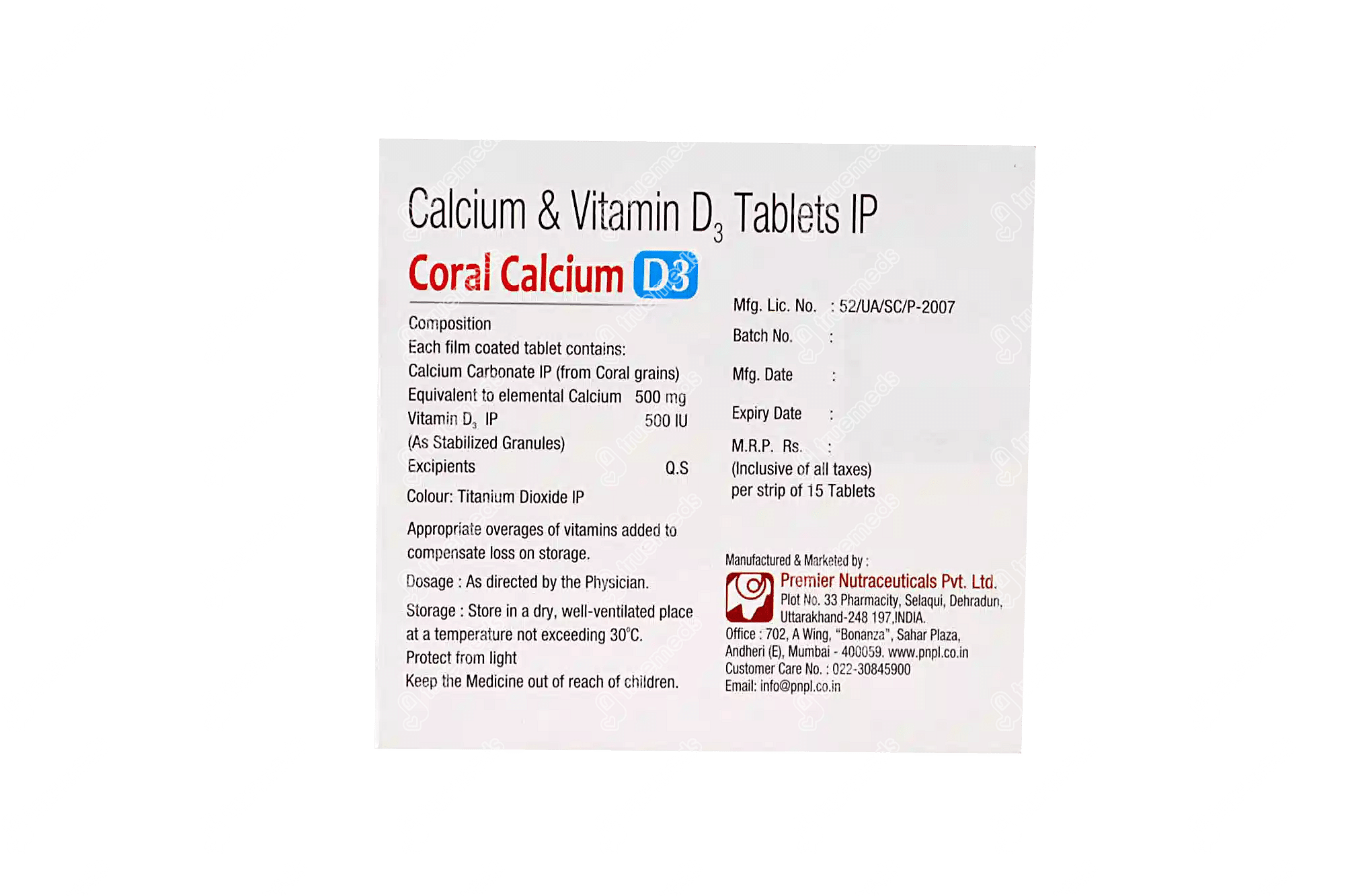 Coral Calcium D3 500 Mg/500iu | Order Coral Calcium D3 500 Mg/500iu ...