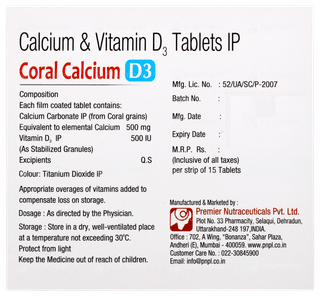 Coral Calcium D3 Tablet 15